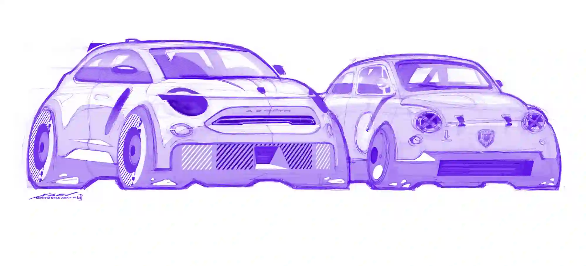 Abarth 600e - Sketches - 2