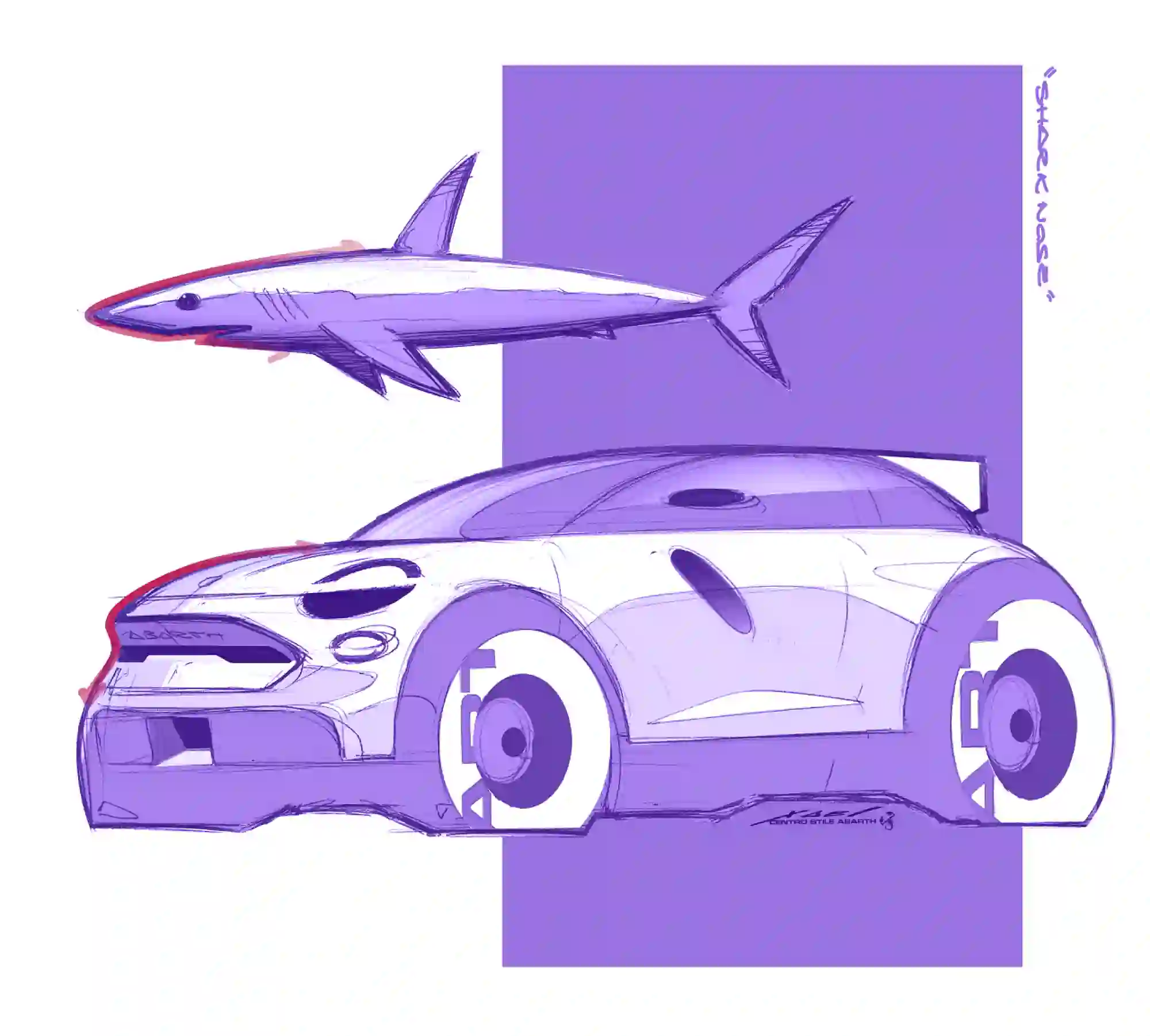 Abarth 600e - Sketches - 3