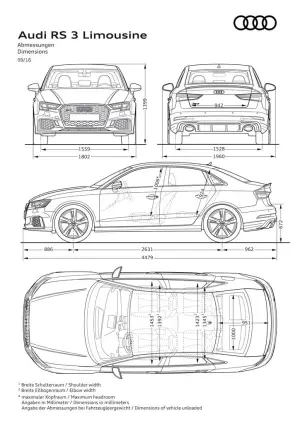 Audi RS 3 Sedan foto stampa Salone di Parigi 2016