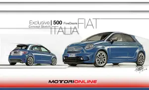 Fiat 500 5 porte - Rendering by Daniele Pelligra - 4