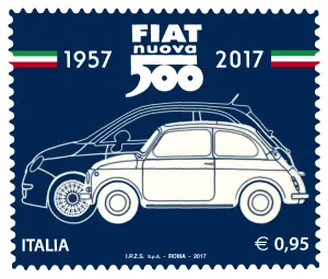 Fiat 500 francobollo celebrativo 60 anni