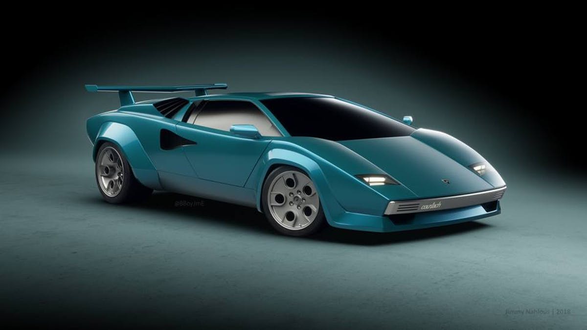 Lamborghini Countach moderna - Rendering