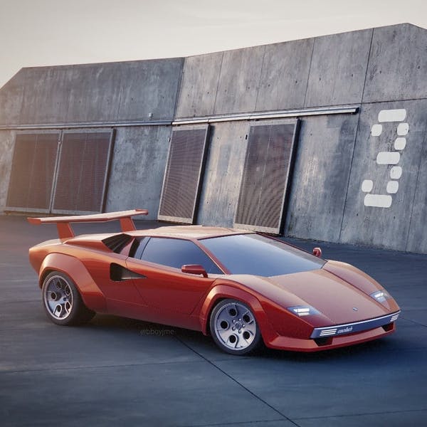 Lamborghini Countach moderna - Rendering