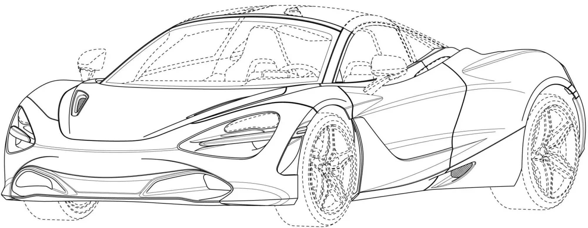 McLaren 720S Spider sketch design brevetti - 5