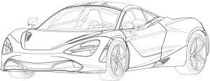 McLaren 720S Spider sketch design brevetti