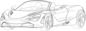 McLaren 720S Spider sketch design brevetti