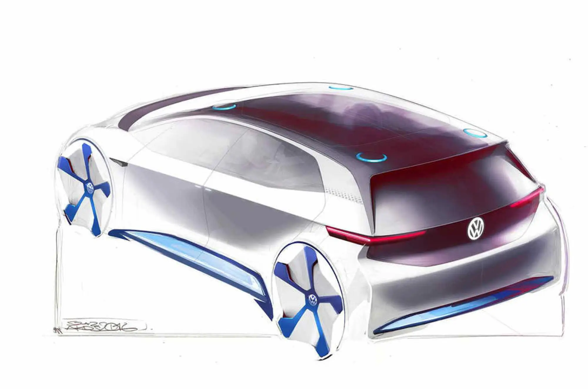 Volkswagen - Concept car elettrica - Sketch design - 1