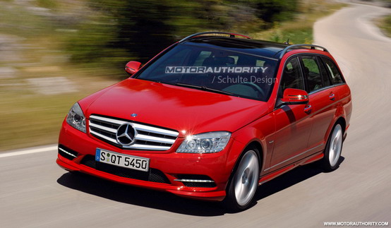 Immagine renderizzata del facelift della Mercedes Classe E station wagon