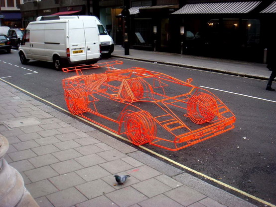 L’arte applicata alle auto: eccovi la Lamborghini Countach fatta di canne d’acciaio