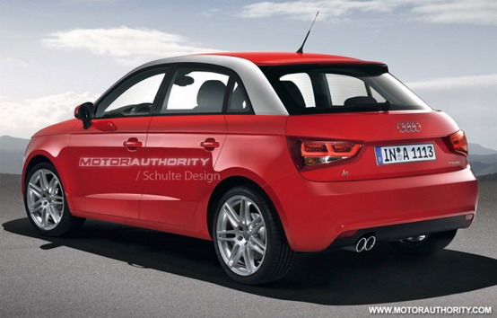 Rendering dell’Audi A1 2012 nella sua versione sportback