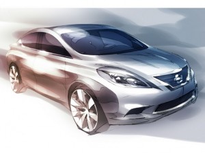 Nissan, svelato il primo sketch di una futura berlina compatta
