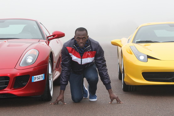 Usain Bolt prova la 458 Italia e la 599 GTB. «Mi sento una Ferrari»