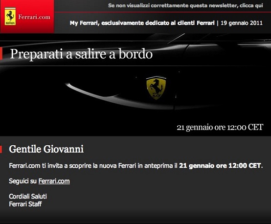 Ferrari F151, la presentazione privata della nuova supercar avverrà domani