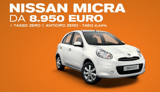 Nissan Micra da 8.950 €. Fino a giugno