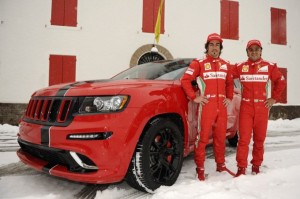 Jeep Grand Cherokee SRT8, due esemplari speciali rosso Ferrari per Massa e Alonso