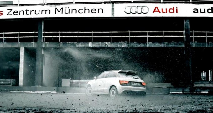 Audi A1 Quattro in versione rally con il campione del mondo DTM Timo Scheider