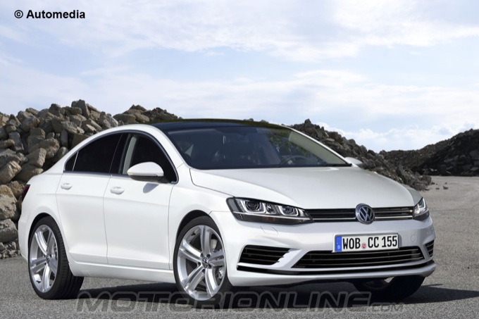 Volkswagen Golf CC 2015, rendering della prossima coupé premium di Wolfsburg