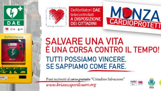 Monza installa 13 defibrillatori nelle strade per il primo soccorso