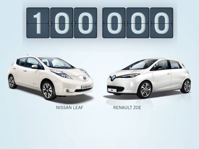 Renault-Nissan, venduti 100.000 veicoli elettrici