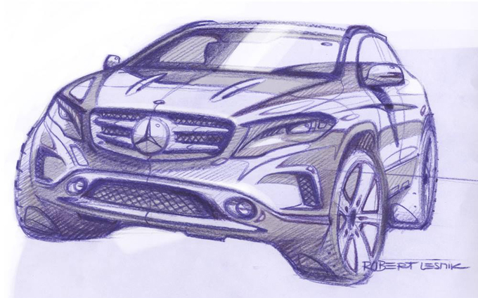 Mercedes GLA, la Stella solletica la curiosità con gli sketch ufficiali