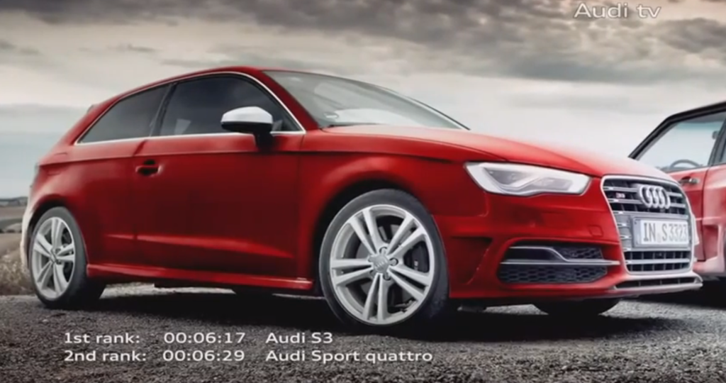 Audi, sfida tra S3 e Sport Quattro su circuito rally