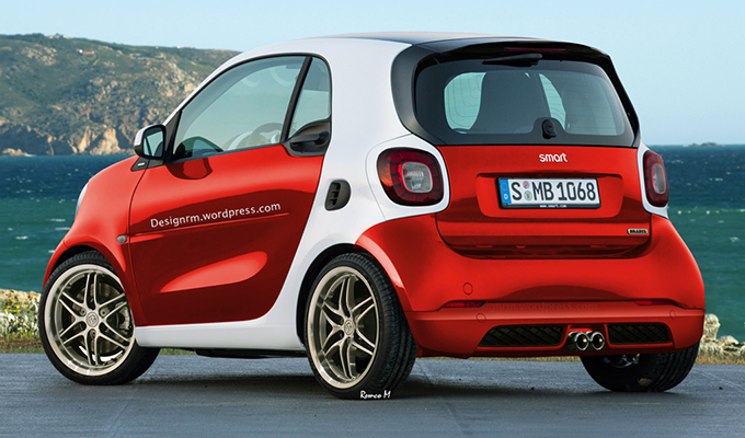 Nuova Smart ForTwo Brabus, ecco un rendering di come potrebbe essere la piccola “pepata”