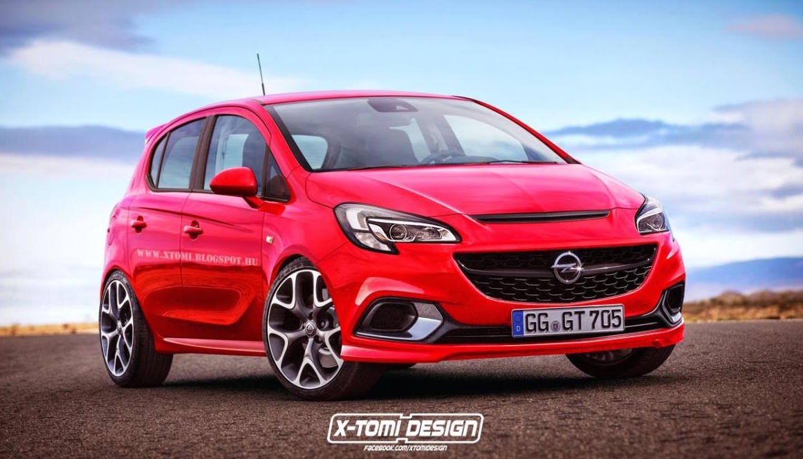 Opel Corsa OPC 2016, rendering con carrozzeria a 5 porte