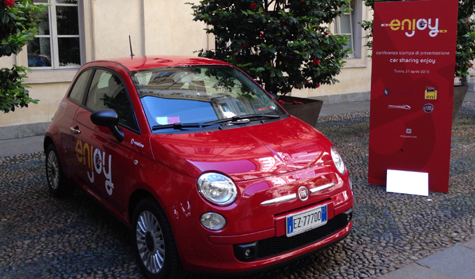 Car sharing: le Fiat 500 di Enjoy anche sulle strade di Torino