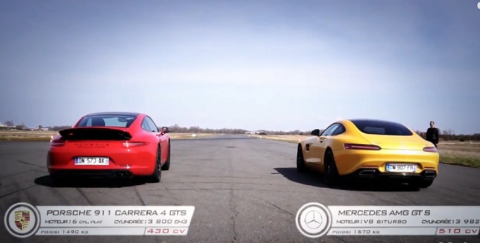 La Mercedes-AMG GT S debutta in una drag race contro una Porsche 911 GTS [VIDEO]