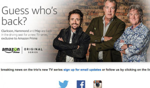 Top Gear: Clarkson, Hammond e May firmano ufficialmente con Amazon