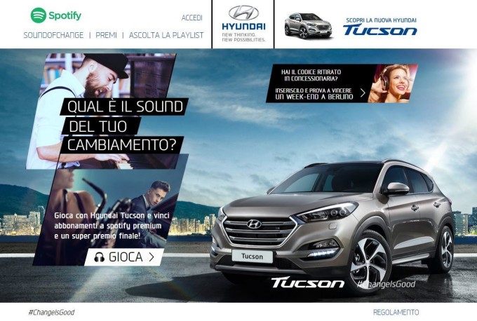 Nuova Hyundai Tucson suona il “Sound of Change” insieme a Spotify