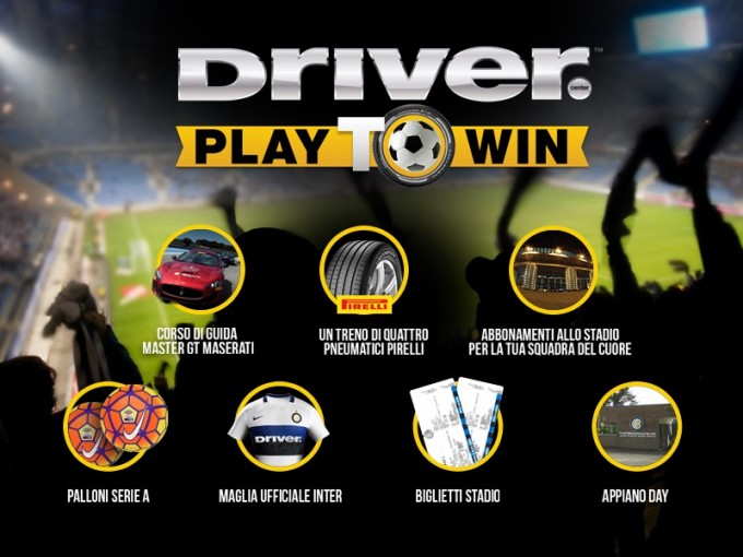 Pirelli e Driver lanciano il nuovo concorso “Driver Play To Win” dedicato agli appassionati di calcio e di motori