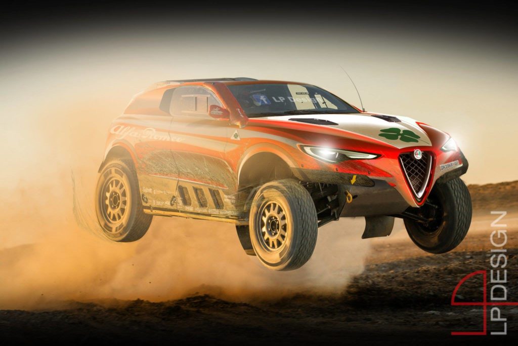 Alfa Romeo Stelvio DK: sognando il Rally Dakar [RENDERING]