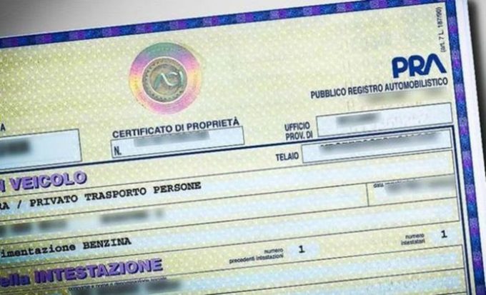 Auto: il documento unico andrà in vigore dal mese di Giugno 2018