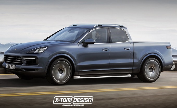 Nuova Porsche Cayenne: così diventa pick-up [RENDERING]