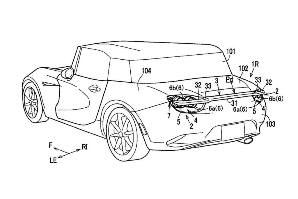 Mazda, i brevetti mostrano una soluzione inedita per l’alettone posteriore retrattile