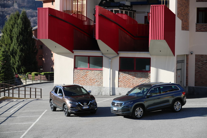 Nissan Qashqai e Skoda Kodiaq, la nostra comparativa [VIDEO PROVA SU STRADA]