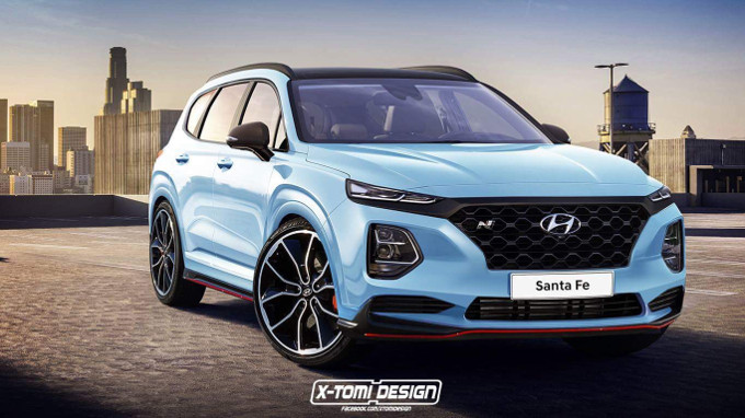 Hyundai Santa Fe, il rendering della versione N