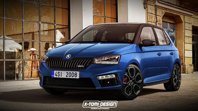 Skoda Fabia RS, il rendering di X-Tomi design