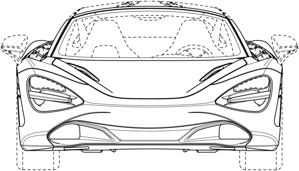 McLaren 720S Spider sketch design brevetti
