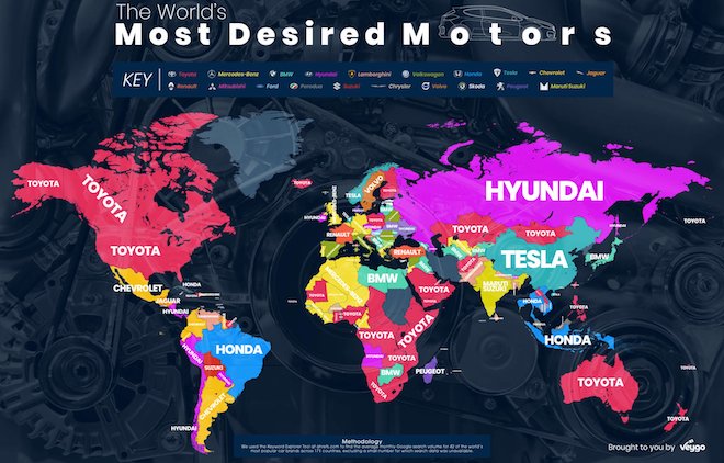 Toyota: è il marchio più ricercato su Google, poi BMW e Mercedes