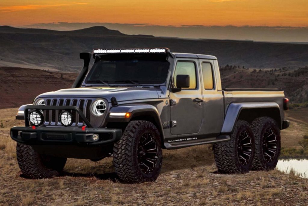 Jeep Gladiator 6×6: ipotizzando la versione a 6 ruote del nuovo pick-up [RENDERING]