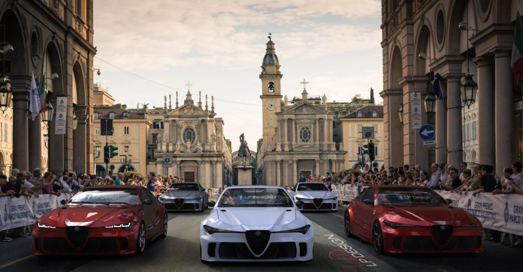 Alfa Romeo GTV: l’immaginaria parata da sogno al Parco Valentino di Torino [RENDERING]