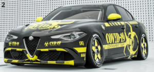 Alfa Romeo Giulia su Forza Horizon 4 con livrea Covid-19 [RENDERING]