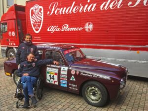 1000 Miglia 2020: l’Alfa Romeo 1900 TI guidata da Clay Regazzoni promotrice di mobilità senza barriere