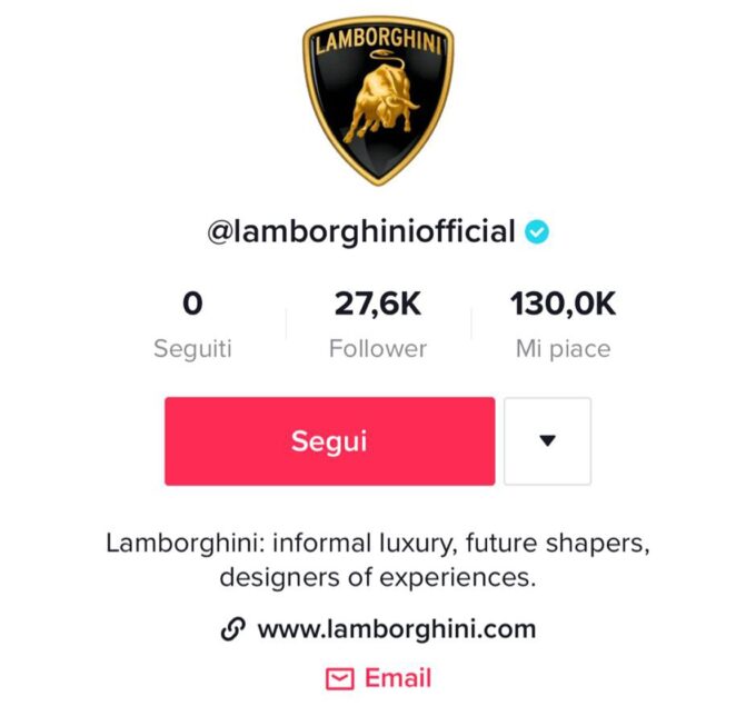 Lamborghini sbarca su TikTok