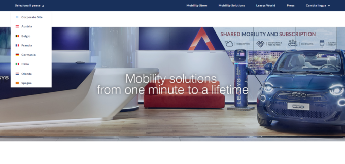 Leasys lancia Leasysrent.com, il nuovo portale che estende il noleggio a breve e medio termine in Europa