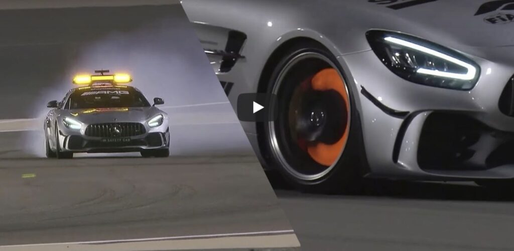 Mercedes AMG GT R: la Safety Car F1 drifta e fa spettacolo sul circuito del Bahrain 2020 [VIDEO]