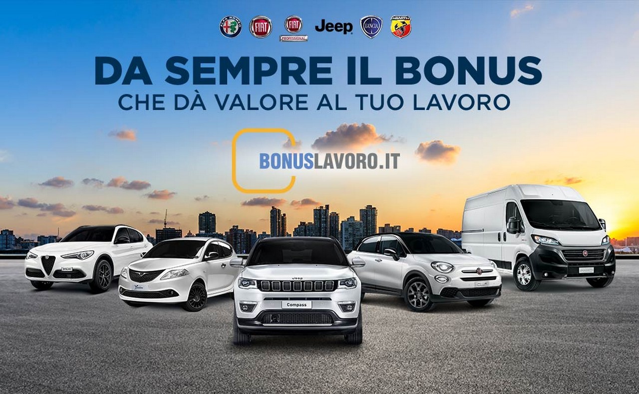 FCA promozioni e Bonus Lavoro per Alfa Romeo, Abarth, Jeep, Lancia, Fiat e Fiat Professional