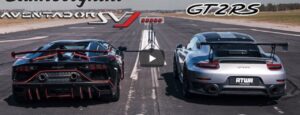 Lamborghini Aventador SVJ vs Porsche 911 GT2 RS: DRAG RACE tra “pesi massimi” [VIDEO]